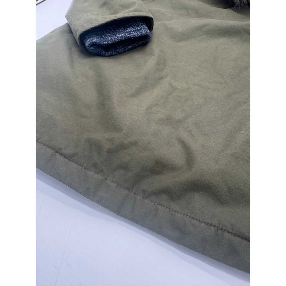 Boys Boden Waterproof Parker with Faux Fur Hood Size 11/12 Olive Green - Picture 9 of 10